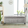 Button Storage Ottoman Crushed Velvet Box Upholstered Footstool Bench Bedroom