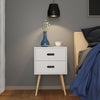 Retro 2 Drawer Bedside Side Table Storage Cabinet Unit, 40 x 40 x 61.5cms