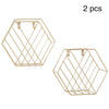 2x Hexagon Metal Wire Wall Shelf Home Decor Magazine Storage Floating Shelf Gold