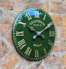 Garden Wall Station Clock Outdoor indoor Green Hand Painted church clock 30cm