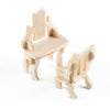 34Pcs/1 Set New Vintage Wooden Furniture Dolls House Miniature Toys Kids Gift
