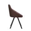2 Pcs Faux Leather Dining Chairs Armchairs Office Kitchen Brown Grey Industrial