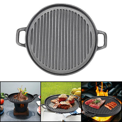 Baking Barbecue Grill Pan Frying Enamel BBQ Steak Home Cooking Griddle Plate NEW