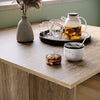 Mobile Folding Dining Table Drop Leaf Wood Rolling Desk with 2 Storage Shelves