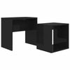 Coffee Table Set Chipboard Accent Side Nesting Tables High Gloss Black