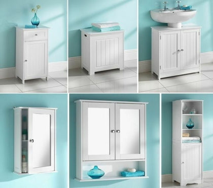 Saxony Bathroom Unit - Clean Lines & Crisp White Finish - Cabinet/Cupboard - MDF