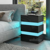 High Gloss Front Chest of 3 Drawers Bedside Table Cabinets LED Light Nightstand