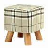 Luxury Padded Wooden Footstool Ottoman Square Round Pouffe Stool Wooden 4 Legs