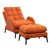 Velvet Recliner Armchair Chaise Longue Sofa Chair Bed Sleeper Lounger+Footst