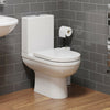 Close Coupled Bathroom Toilet Modern White Square Ceramic Soft Close Seat WC Pan