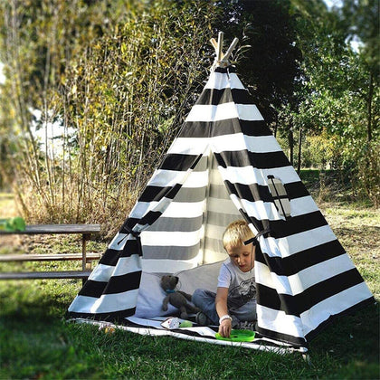 Extra Large Cotton Canvas Kids Teepee Tent Boys Girls Wigwam Indoor Play House