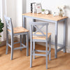 Pine Wood Dining Table and Chairs Kitchen Breakfast Bar 3pcs Set Space Saving