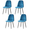 Set of 2/4/6 Velvet Dining Chairs Padded Seat Metal Legs Kitchen Home Office UK