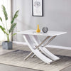 Luxury White High Gloss Chrome Dining Table Living Room Kitchen Furniture