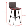 Vintage 2x Bar Stools Breakfast Chairs Dining Chair High Legs Kitchen Dark Grey