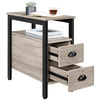 Bedside Table End Table with 2 Drawer Storage Cabinet for Bedroom/Living room