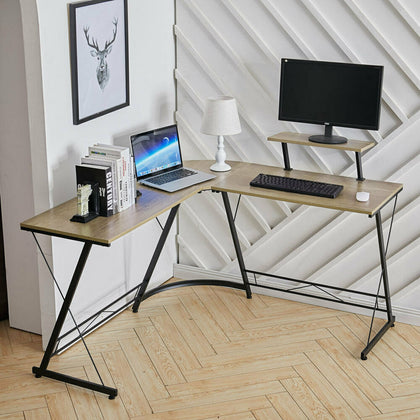 Corner L-Shaped Computer Gaming PC Desk Writting Tables Home Office Workstation