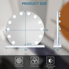 Hollywood Vanity Make Up Mirror with Lights 18-LED Tabletop Wall Metal 80x62cm