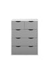 Alton 3+2 Drawer Bedroom Cabinet Bedside Chest Of Drawers White & Grey