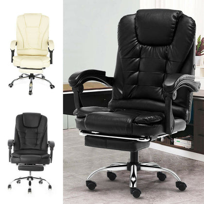 Luxury Executive Computer Office Desk Gaming Chair Swivel Recliner W/ Footrest