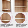 2 Doors Wardrobe White High Gloss Storage Hanging Rail Furniture with Mirror