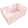 2 X Folding Collapsible Plastic Storage Crates Boxes Cosmetic Stackable Basket