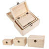 3x Plain Wooden Pirate Treasure Chest Wood Jewellery Storage Craft Box UK NEW