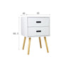 Retro 2 Drawer Bedside Side Table Storage Cabinet Unit, 40 x 40 x 61.5cms