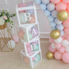 4PCS Boy Girl Baby Shower Love Party Decorations Transparent Cardboard Box Gift