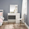 Dressing Table Stool Bedroom Vanity Set Makeup Desk w/Mirror,Drawe