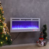 Electric Fireplace Realistic Led Frame Fire Heater 60inch Wall Mounted/Insert