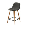 Pair of Kitchen Breakfast Bar Stools PU / Fabric Seat Metal Legs Bar Pub Modern