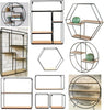 Retro Wall Storage Unit Metal Wood Industrial Style Shelves Vintage Shelf Rack