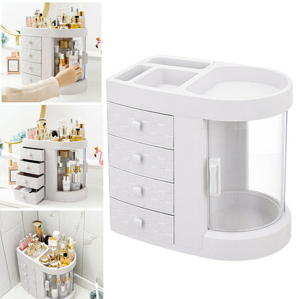 Tabletop Makeup Organizer Box 4 Drawer Perfume Jewelry Case Storage Organizer