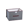 Folding Grey Fabric Storage Box With Lid Cloth Basket Home Organizer Large Small