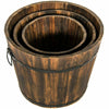 Wooden Flower Pots Planter Round Garden Flower Pot Outdoor Home