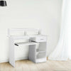 UK Computer Desk with Drawers Storage Shelf Keyboard Tray Laptop Table White