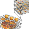 3X Stackable Metal Wire Cake Bread Biscuit Baking Cooling Tray Rack Kitchen Tool