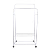 Metal Clothes Double Rail Rolling Heavy Duty Garment Hanging Rack Shelf Display