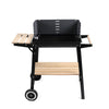 Black Barbecue Steel Charcoal Grill Rectangular BBQ Outdoor Patio Garden Wheels