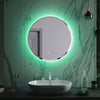 Round LED Bathroom Mirror RGB Backlit Dimmable Illuminated Lights Demister 600mm