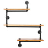 Rustic Industrial Pipe Wooden Metal Wall Floating Shelf Storage Shelving Unit UK