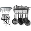 Hanging Kitchen Pot Pan Rack Storage Shelf Kitchenware Holder Hook Wall Mounted