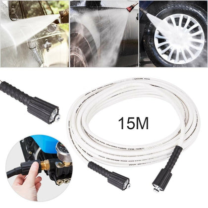 15m High Pressure Washer Extension Hose 1740PSI M22 Thread Jet Power 5/16''