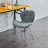 Pair of 2 Computer Desk Chair Faux Leather Fabric Padded Dining Chairs Metal Leg