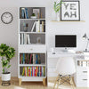 189cm Tall Bookcase Narrow 5 Tier Bookshelf with Drawer Storage Cabinet White