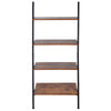 Industrial Ladder Shelving Unit 4 Tier Display Stand Bookshelf Wall Storage Rack