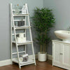 4 Tier White Ladder Shelving Unit Display Stand Book Shelf Wall Rack Storage