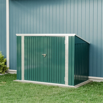 Garden Lockable Galvanized Steel Storage Box Bike Shed Outside Garbage Tool Bin