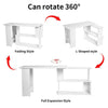 White L-Shaped Computer Desk Corner PC Table w/ Shelves Workstation Home Office